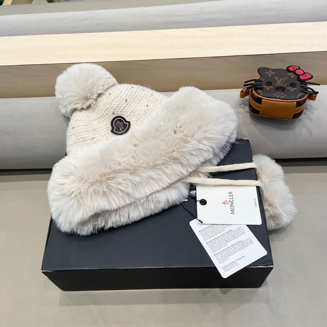 Moncler Sweet Earflap Knitted Hat 437059