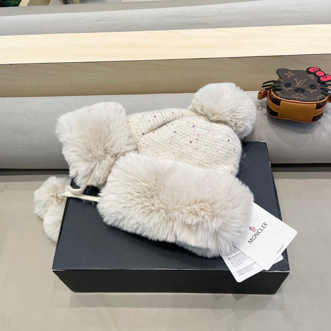 Moncler Sweet Earflap Knitted Hat 437059