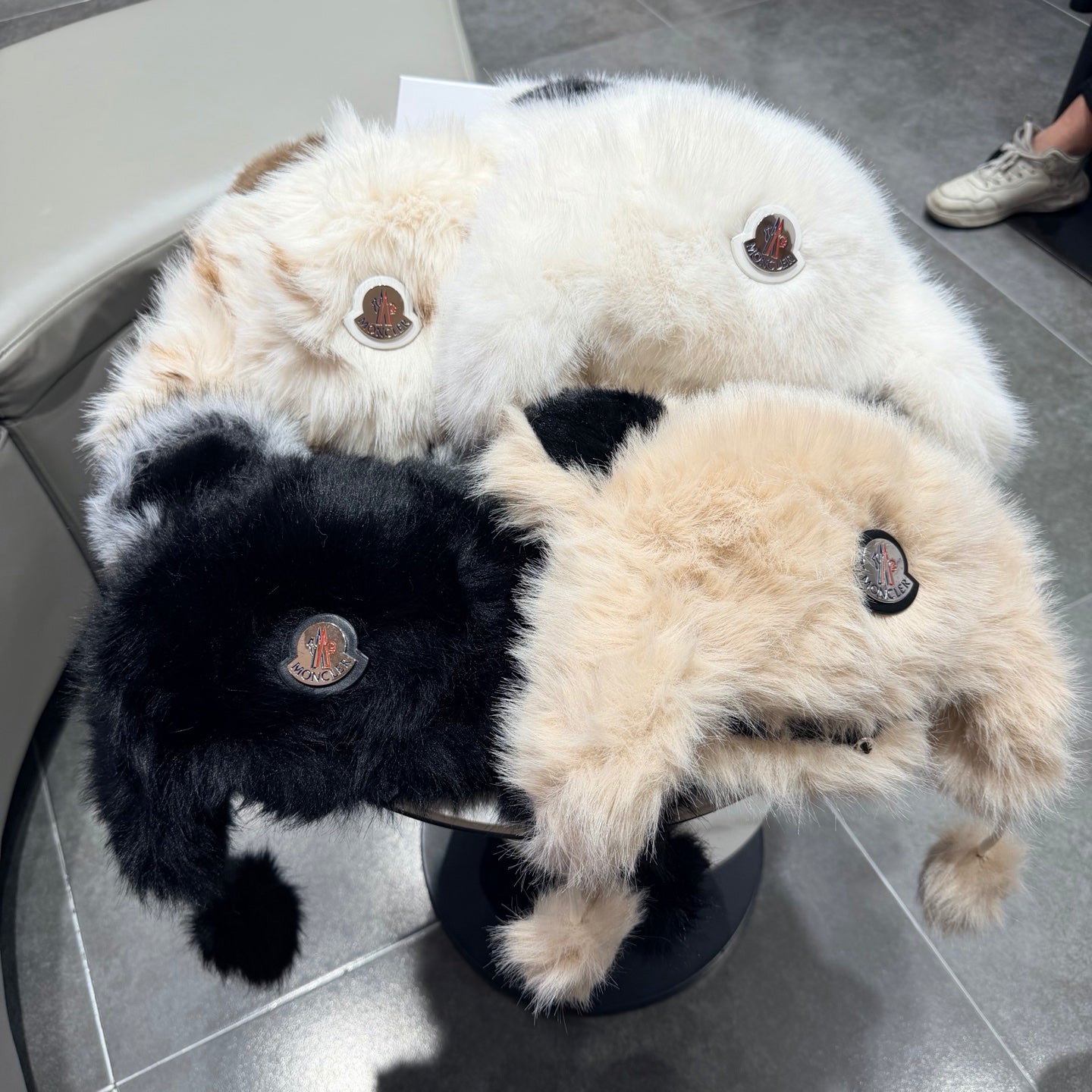 Moncler Cute Bear Ear Faux Fur Plush Hat 435201