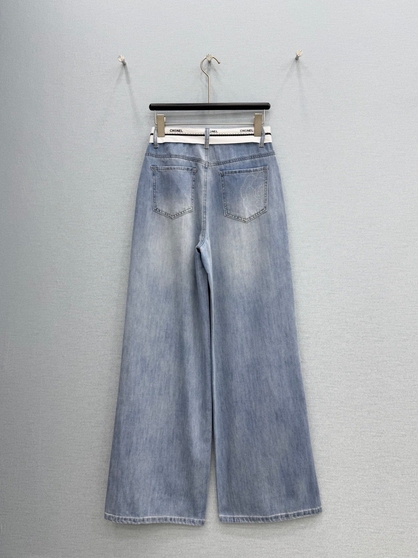 Chanel 2026 High-waist With Patterned Belt Jeans Blue Cotton 271519