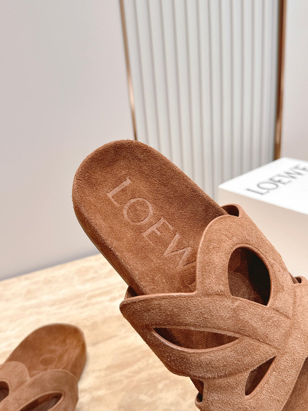 Loewe 2026 Ease Monogram Sandals Suede Leather 122760