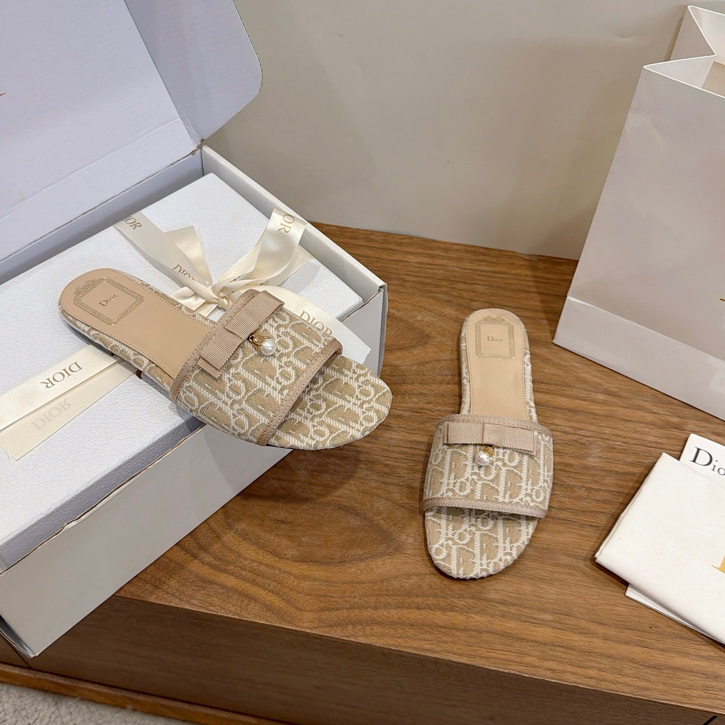 Dior 2026 Bow Sandal Canvas Leather 907874