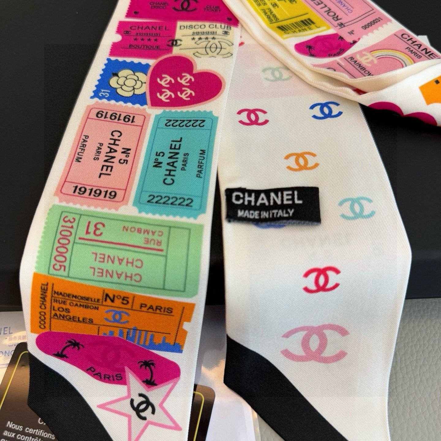 CC  Twilly Mini Star 120cm White Multicolor Mulberry Silk 941931