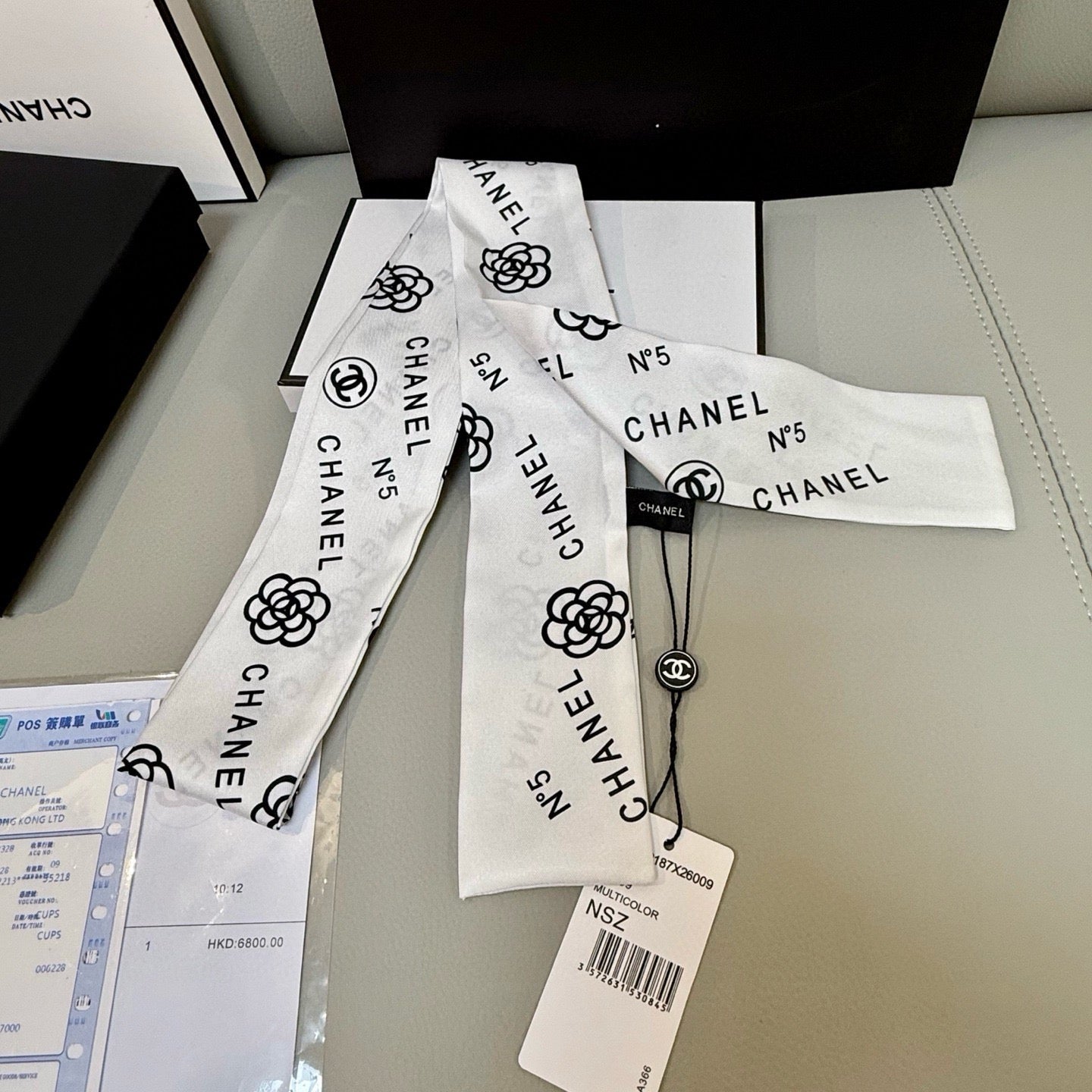 CC  Twilly Mini Star 120cm White Mulberry Silk 943394