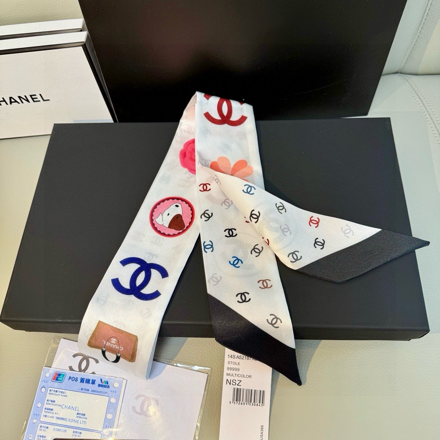 CC  Twilly Mini Star 120cm White Mulberry Silk 943501