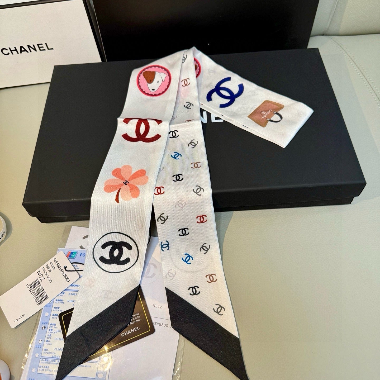 CC  Twilly Mini Star 120cm White Mulberry Silk 943501