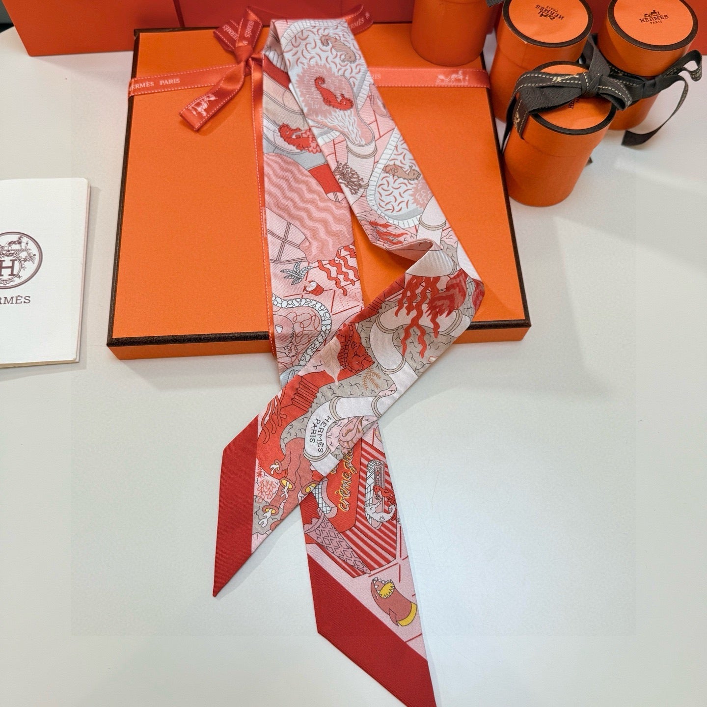 HM Twilly Mini Scarf 86CM Red Mulberry Silk 957043