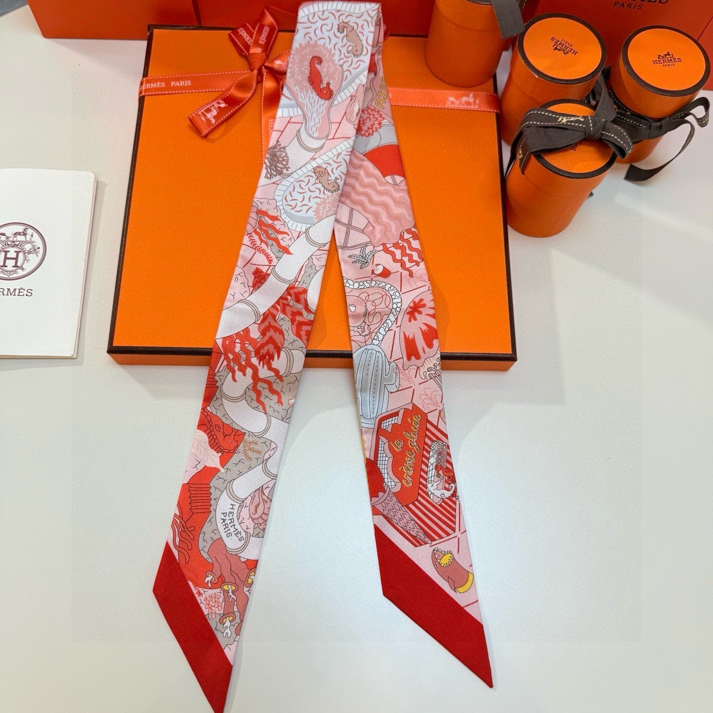 HM Twilly Mini Scarf 86CM Red Mulberry Silk 957043