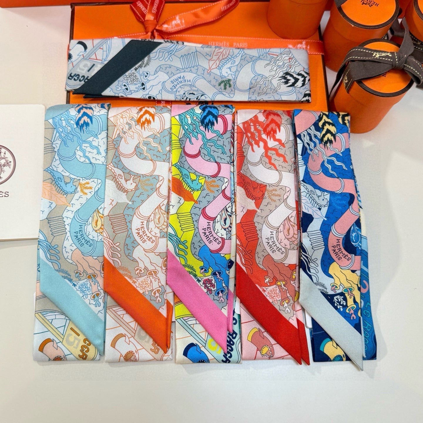 HM Twilly Mini Scarf 86CM Red Mulberry Silk 957043