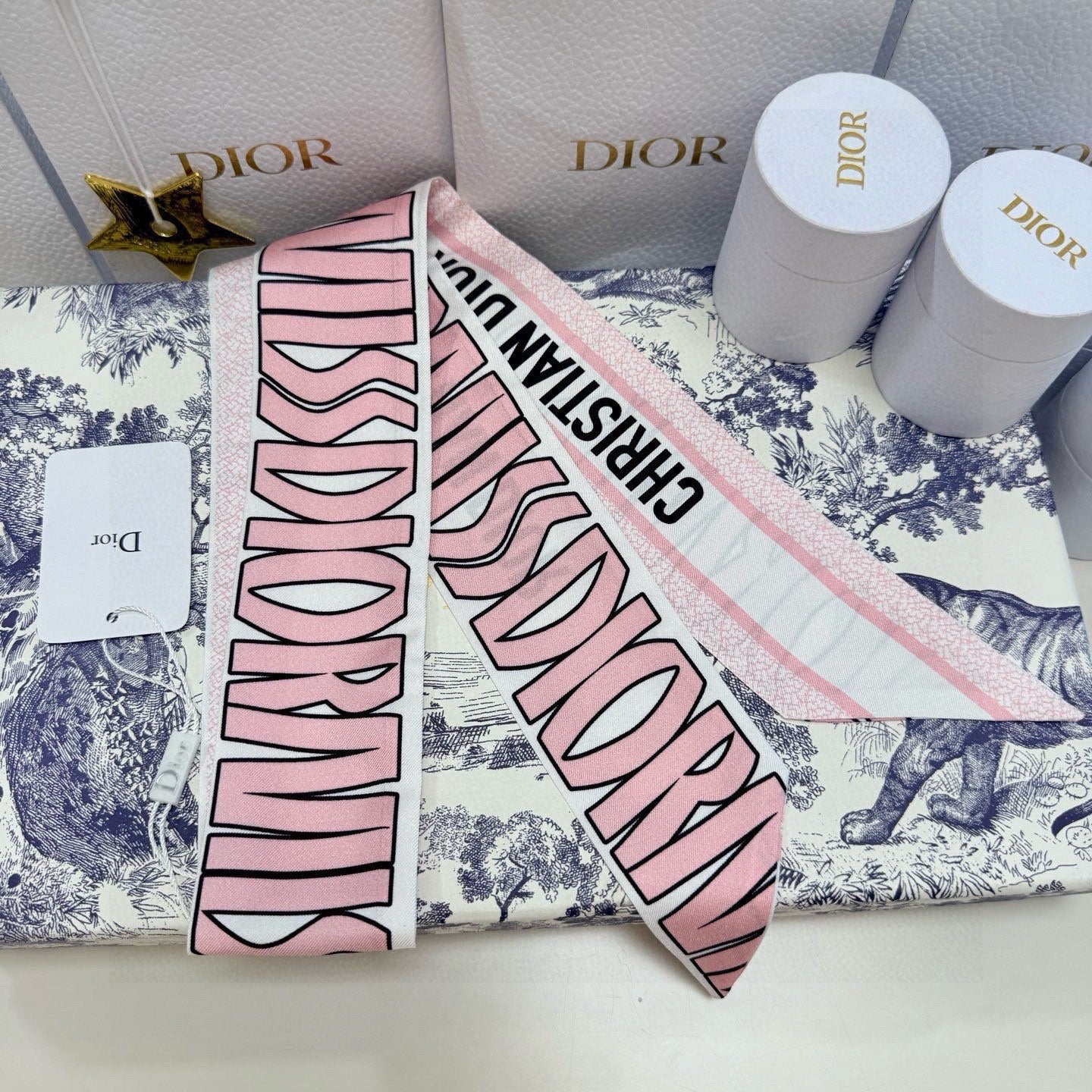 CD Twilly Mini Scarf 105cm Light Pink Mulberry Silk 957053