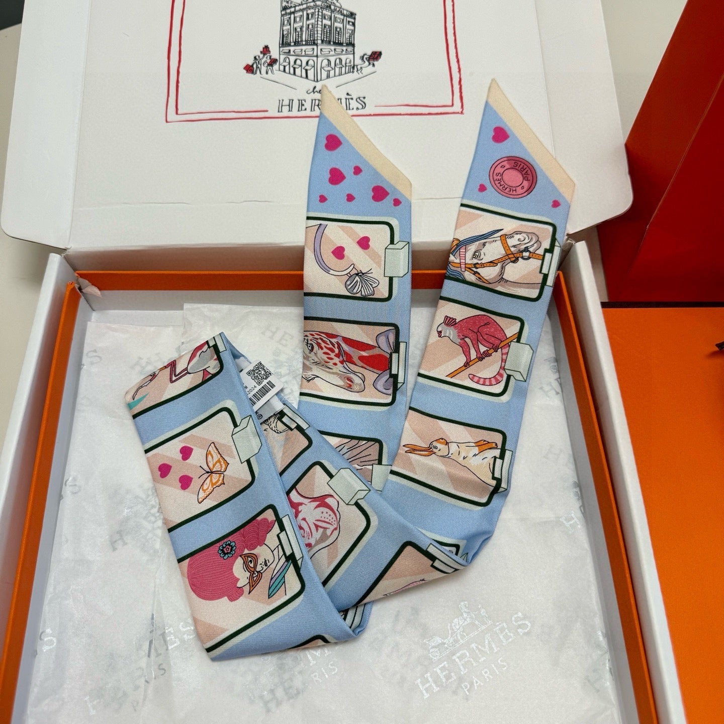 HM Twilly Mini Scarf 86CM Light Blue Mulberry Silk 957158