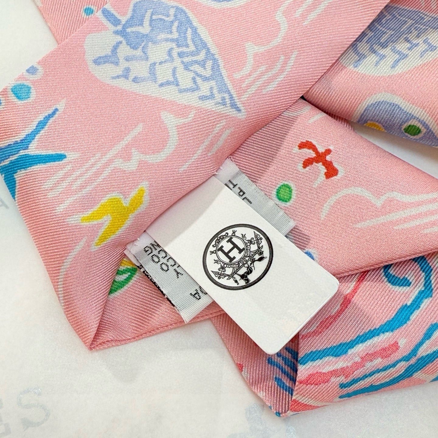 HM Twilly Mini Scarf 86CM Pink Mulberry Silk 967442