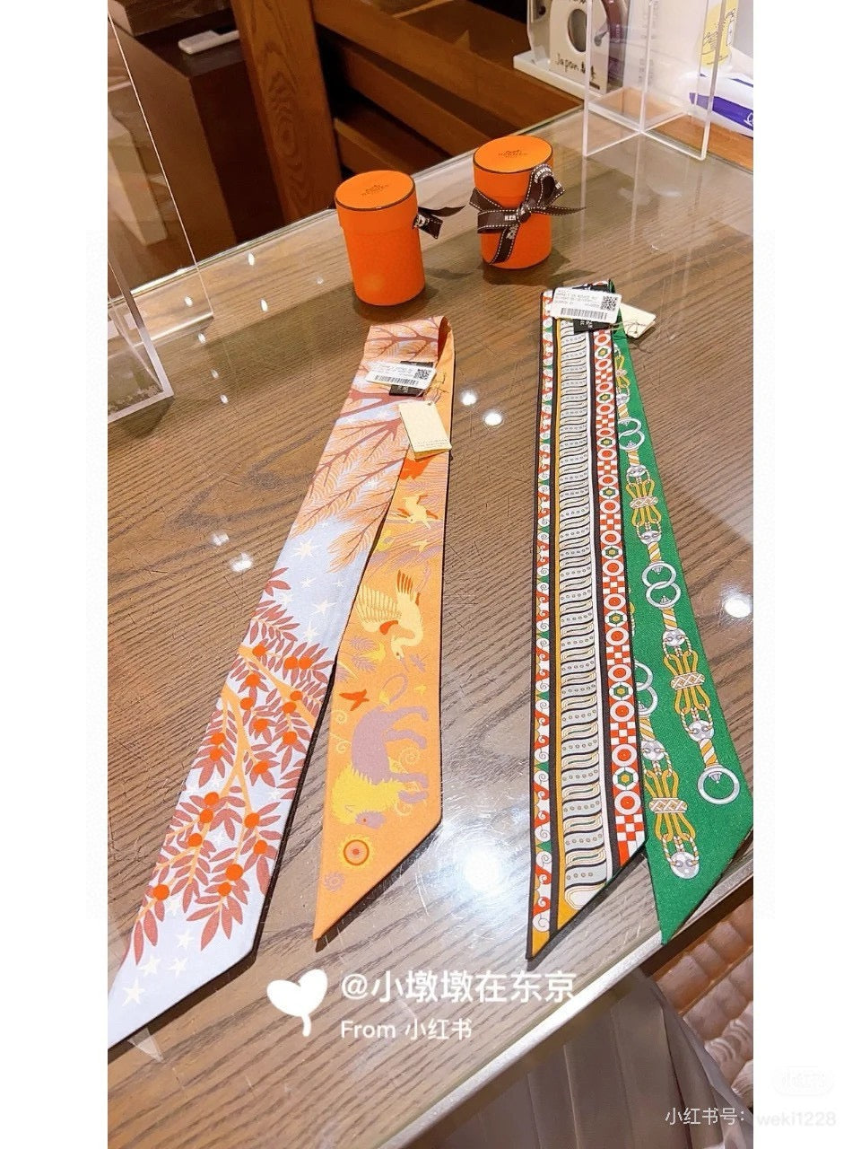 HM Twilly Mini Scarf 86CM Green Mulberry Silk 967447