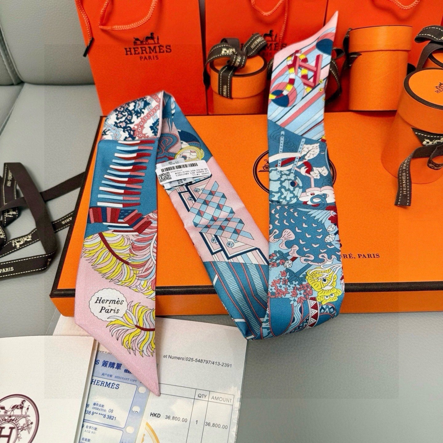 HM Twilly Mini Scarf 86CM Colorful Mulberry Silk 969050