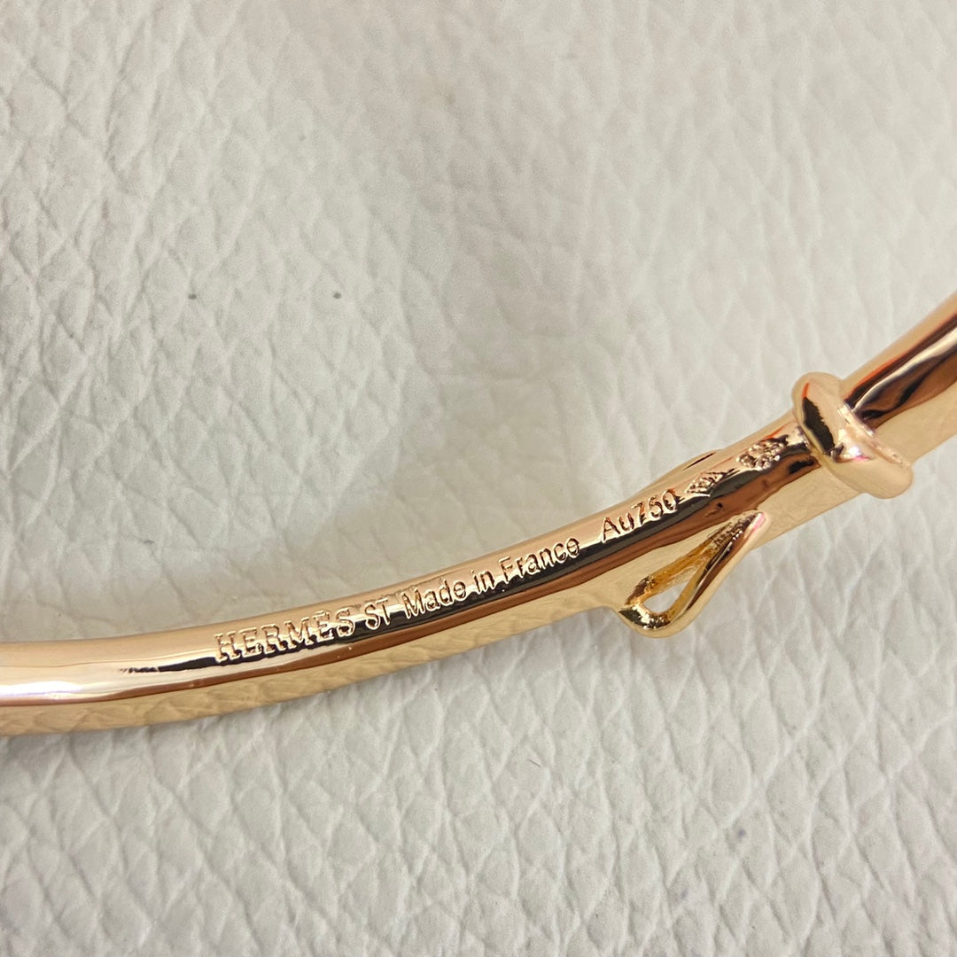 Hermes Full Diamond Buckle Belt  Open Bracelet