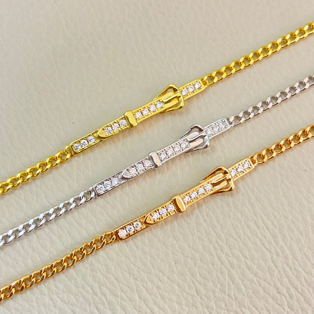 Hermes Diamond-Encrusted Buckle Belt  Open Bracelet