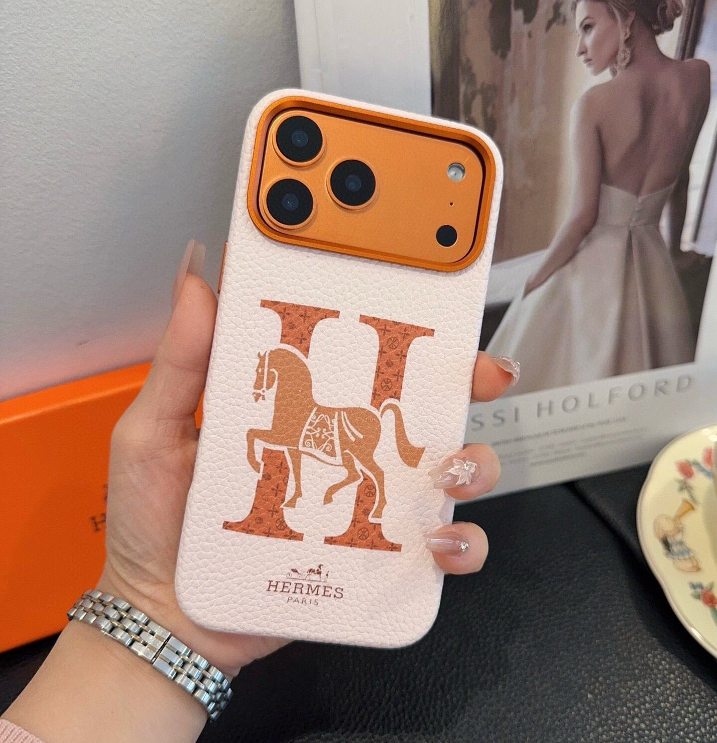 Hermes "HERMÈS PARIS" logo Phone Case 398662