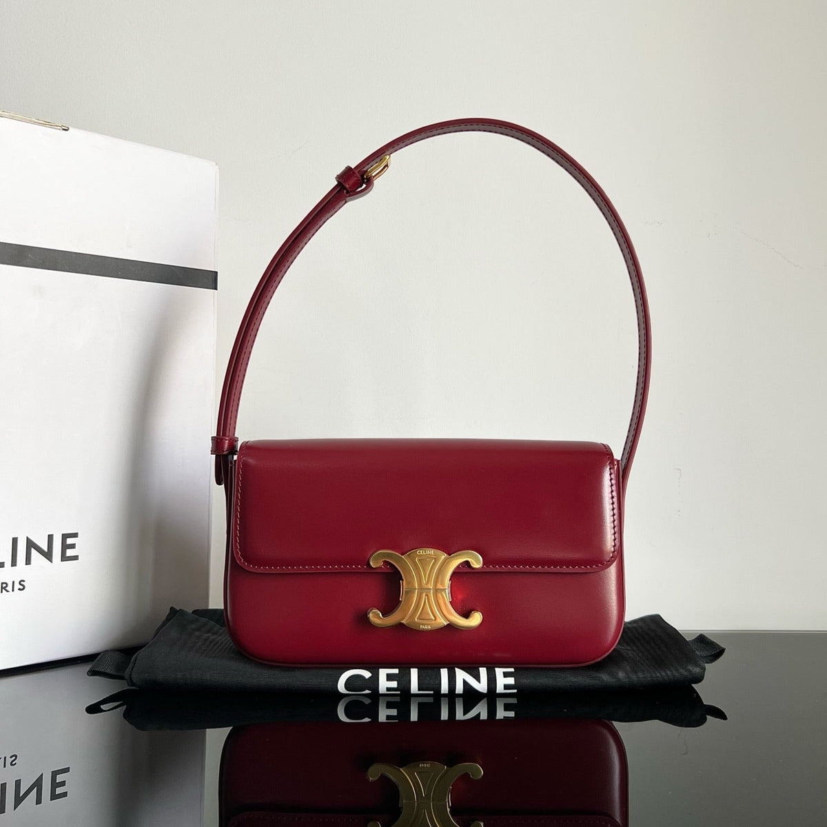 TRIOMPHE 20  BURGUNDY RED CALFSKIN