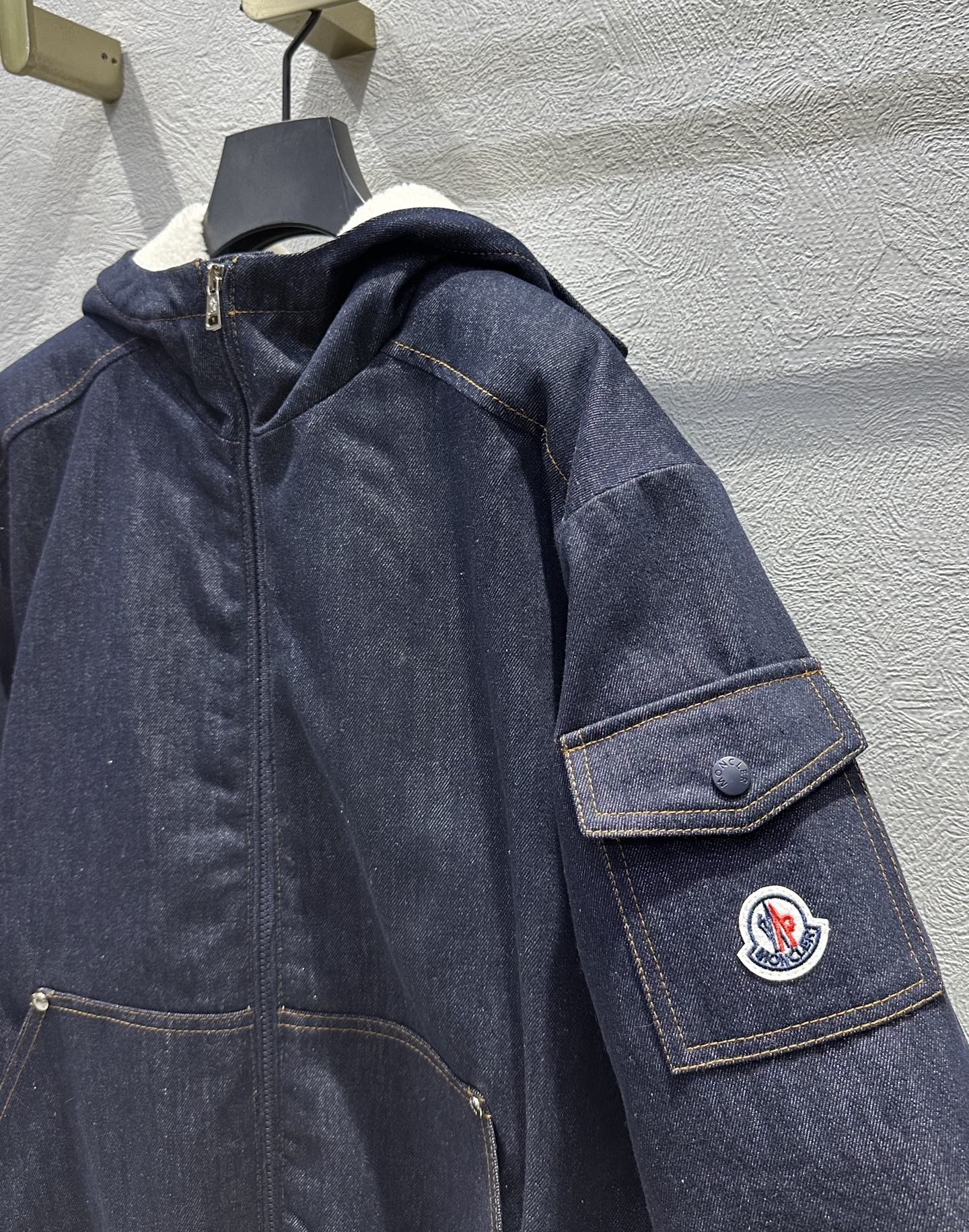 Moncler 2025 Enfant Nicolau Hooded Jacket Blue Denim Down