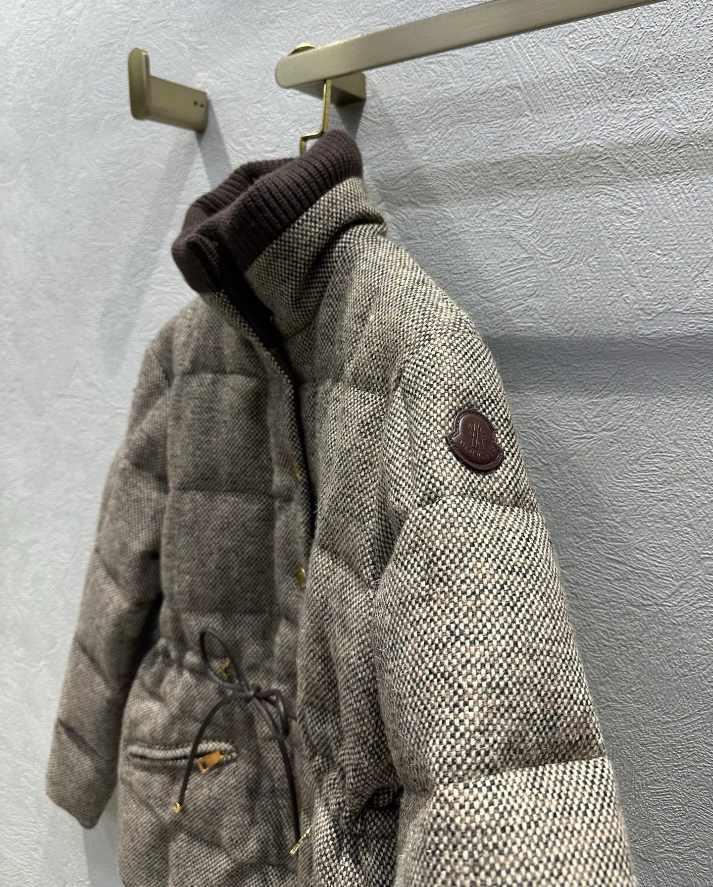 Moncler 2025 Antigony Jacket Gray Brown Wool Down