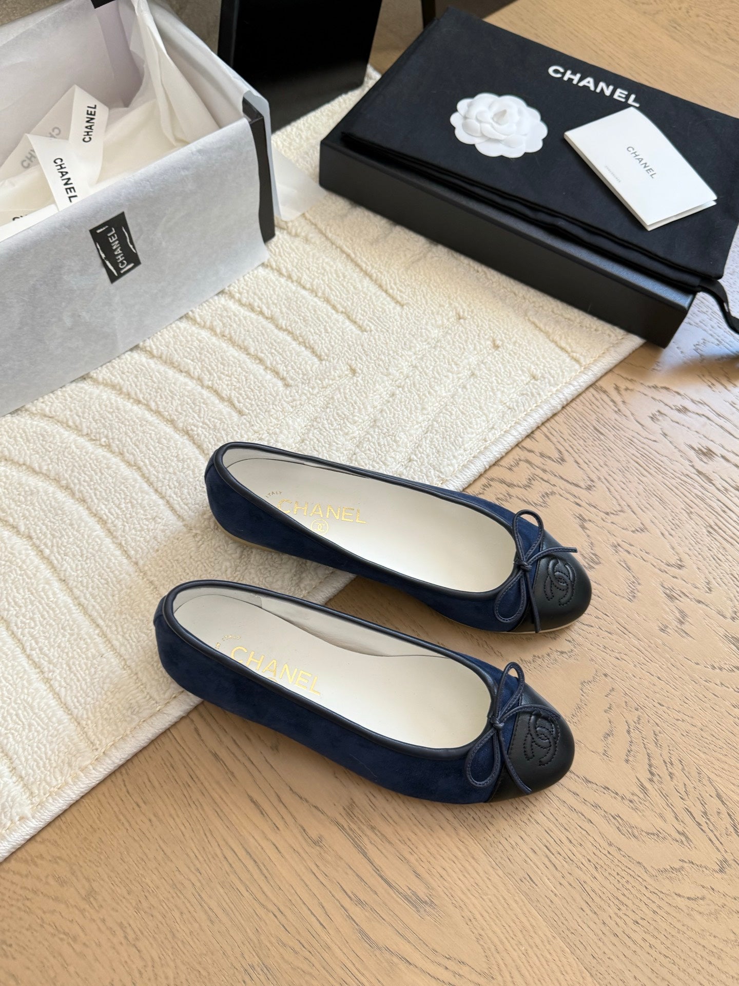 CC 25C Ballet Flat Two-tone Patent Calfskin