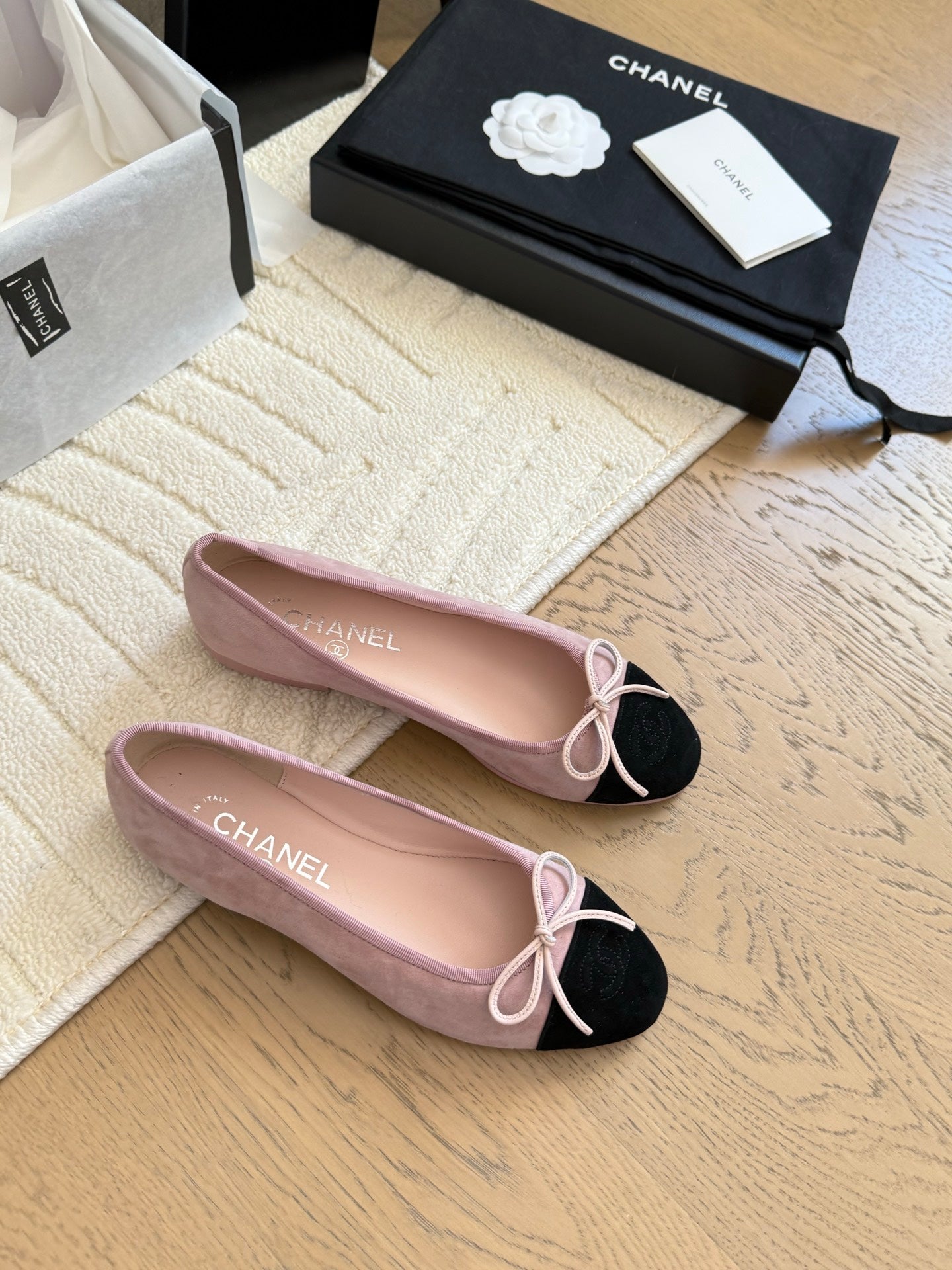 CC 25C Ballet Flat Two-tone Patent Calfskin