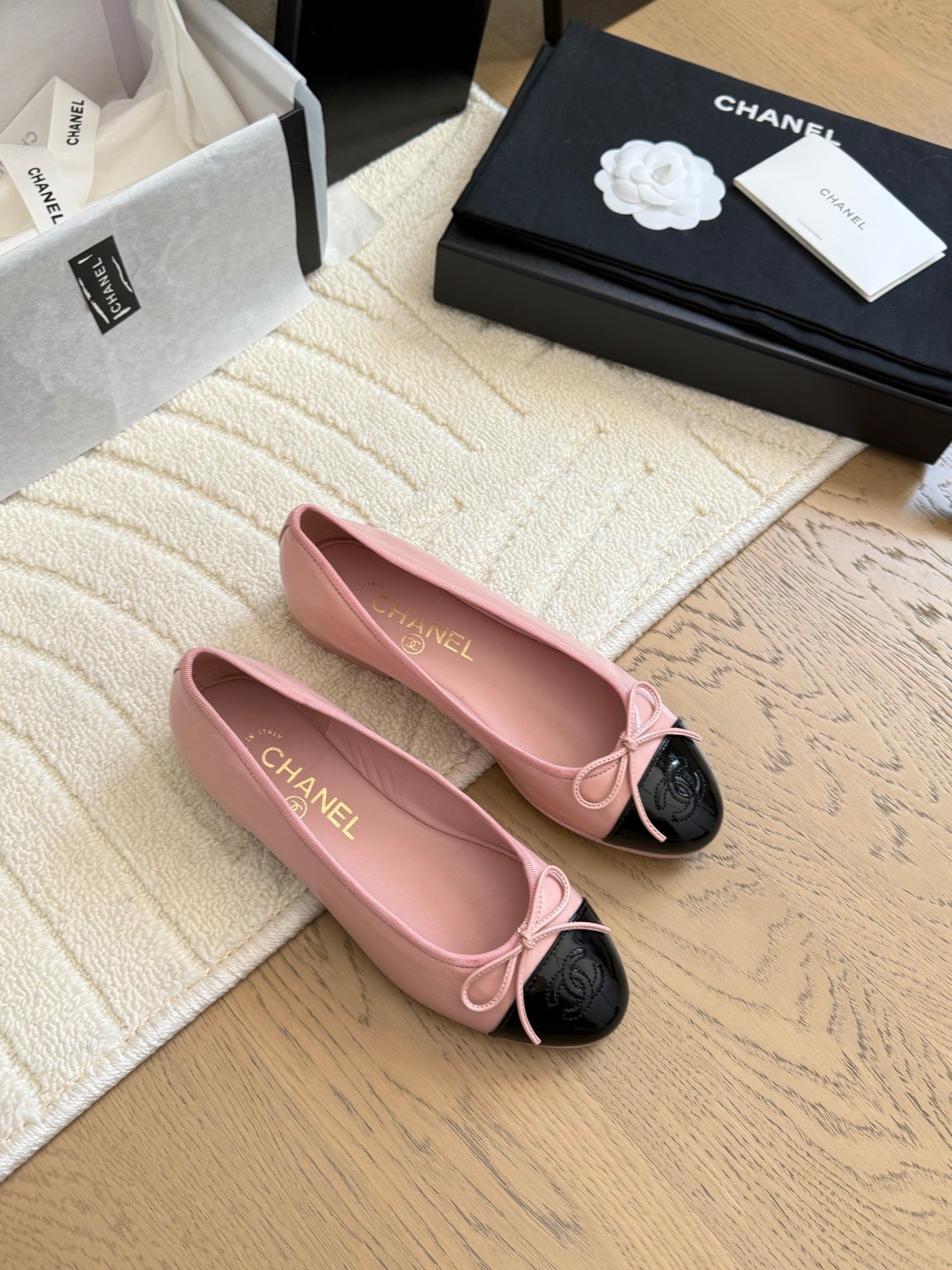 CC 25C Ballet Flat Two-tone Patent Calfskin