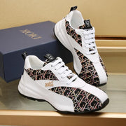 CD LINE SNEAKER WHITE CALFSKIN AND MONOGRAM BLACK FABRIC