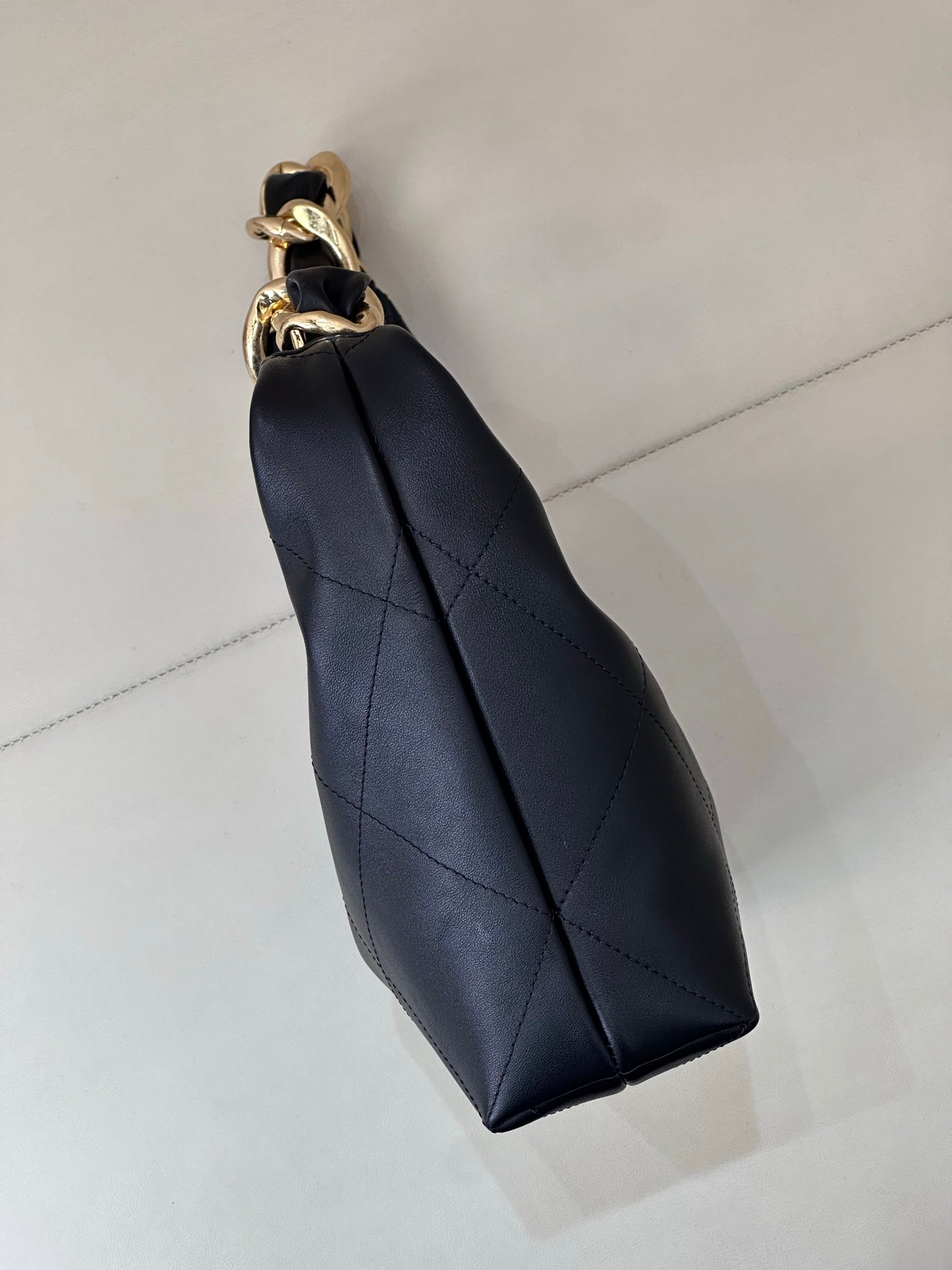 CC 2025 Hobo Bag Black Lambskin Gold Hardware 296891