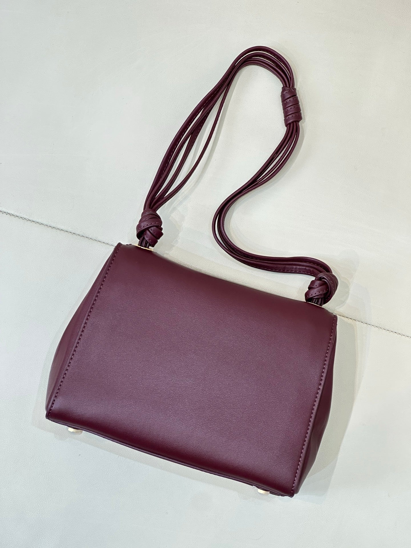 Chanel 2026 V-shaped Flap Bag 19.5cm Burgundy Smooth Leather