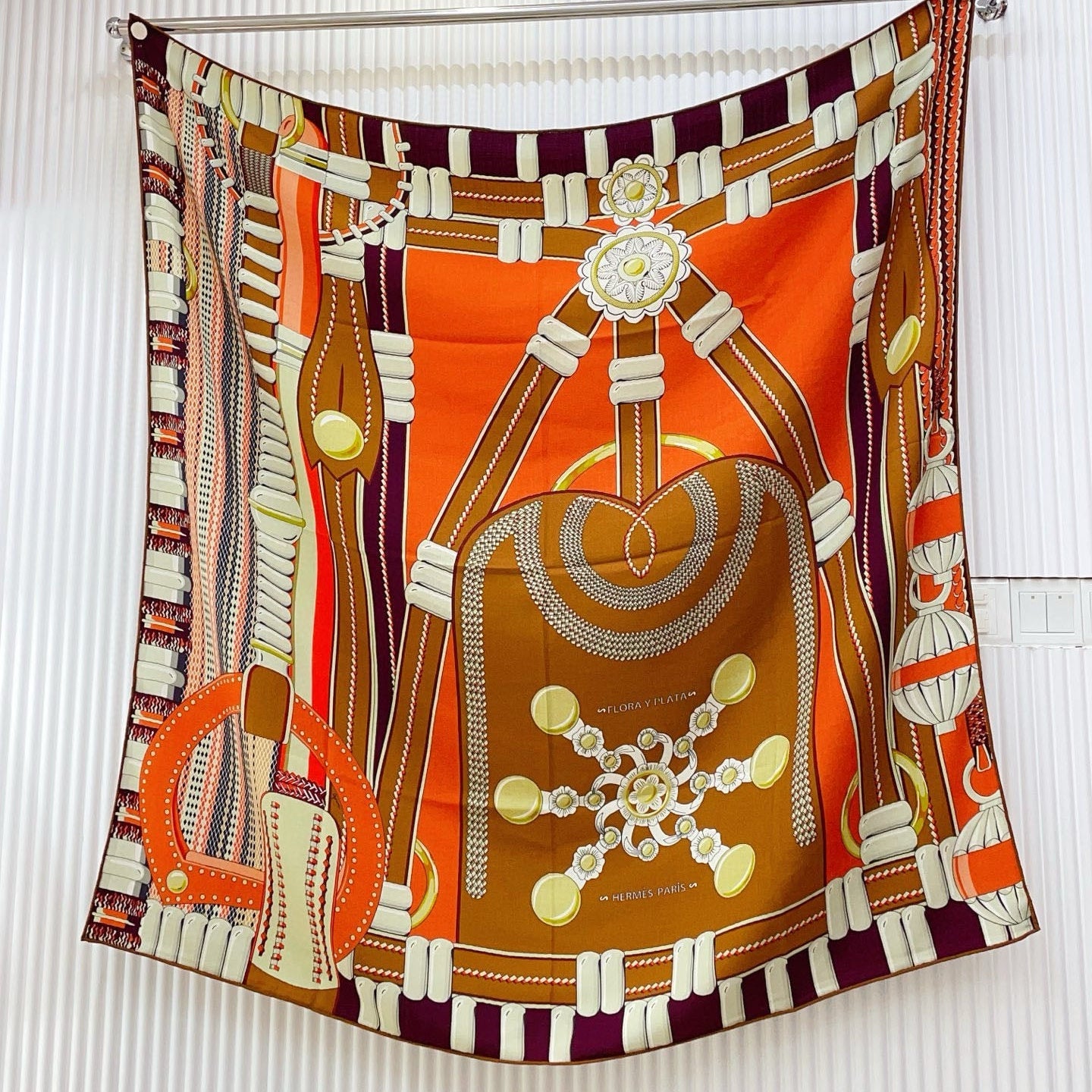 HM 25s Scarf 140cm Brown Orange Cashmere 973322