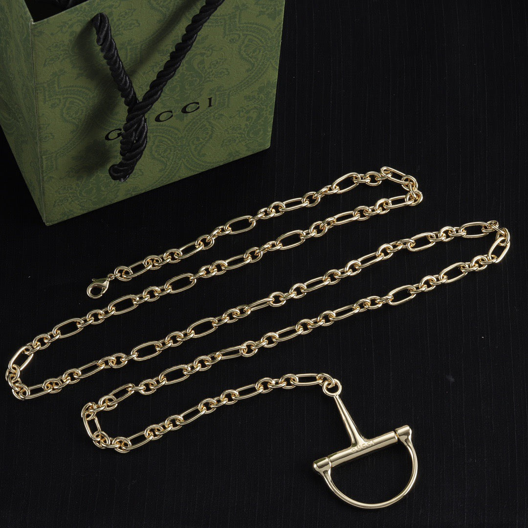Gucci 2026 Half Horsebit Waist Chain Belt 204795