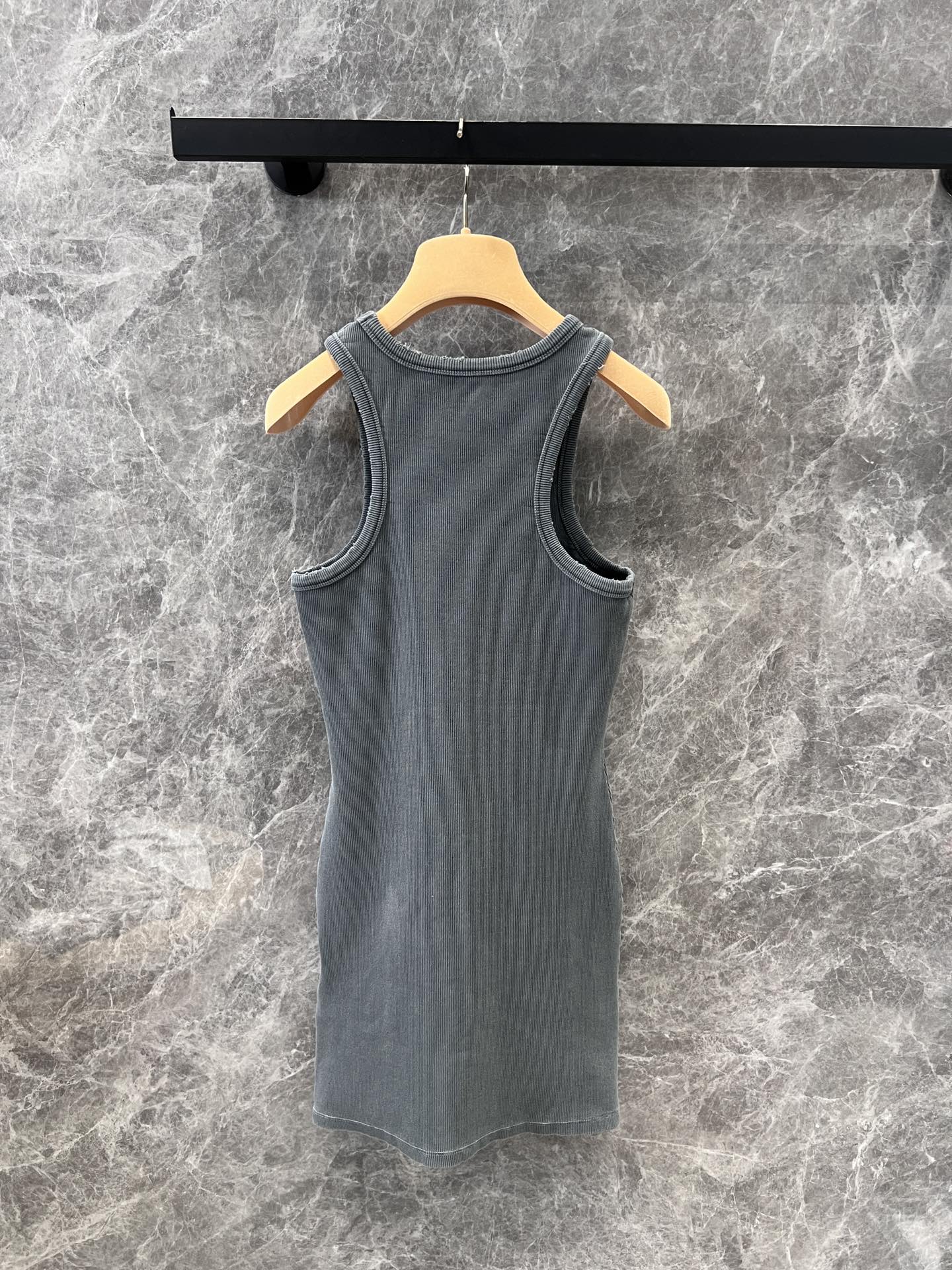 Miu Miu 25 Knitted Vest Skirt Gray Cotton