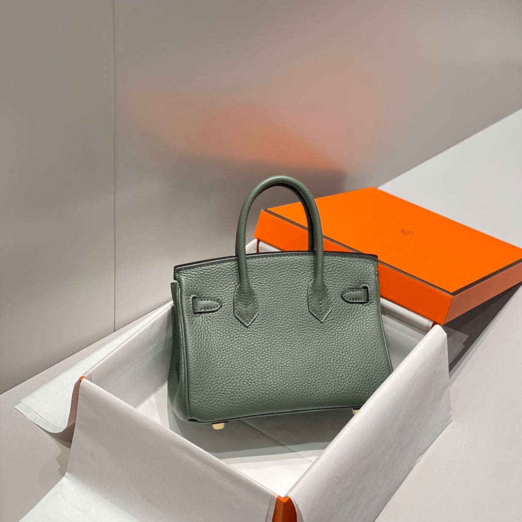 HM Birkin 20cm Vert Amande Togo Leather Gold Hardware