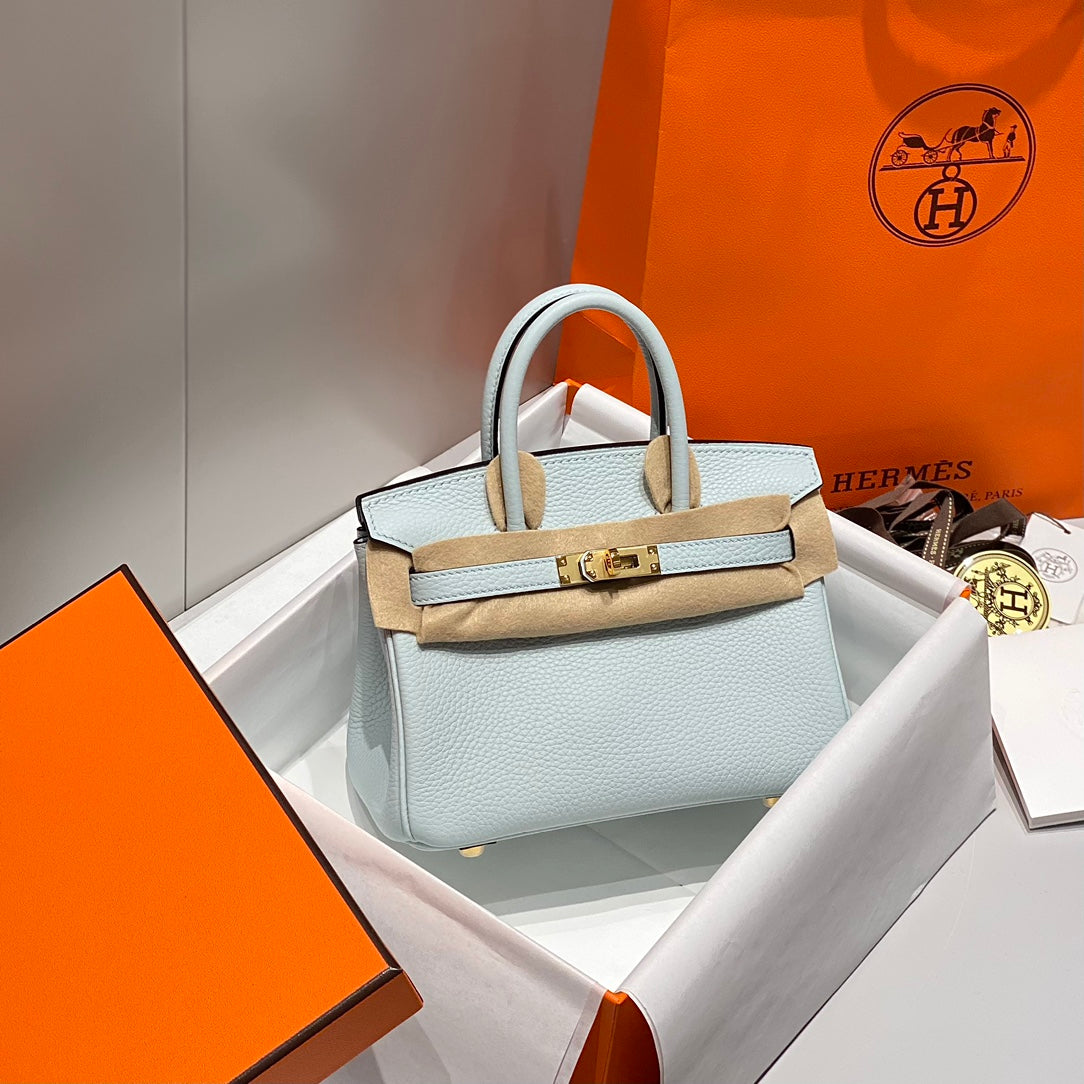 HM Birkin 20cm Blue Pale Togo Leather Gold Hardware