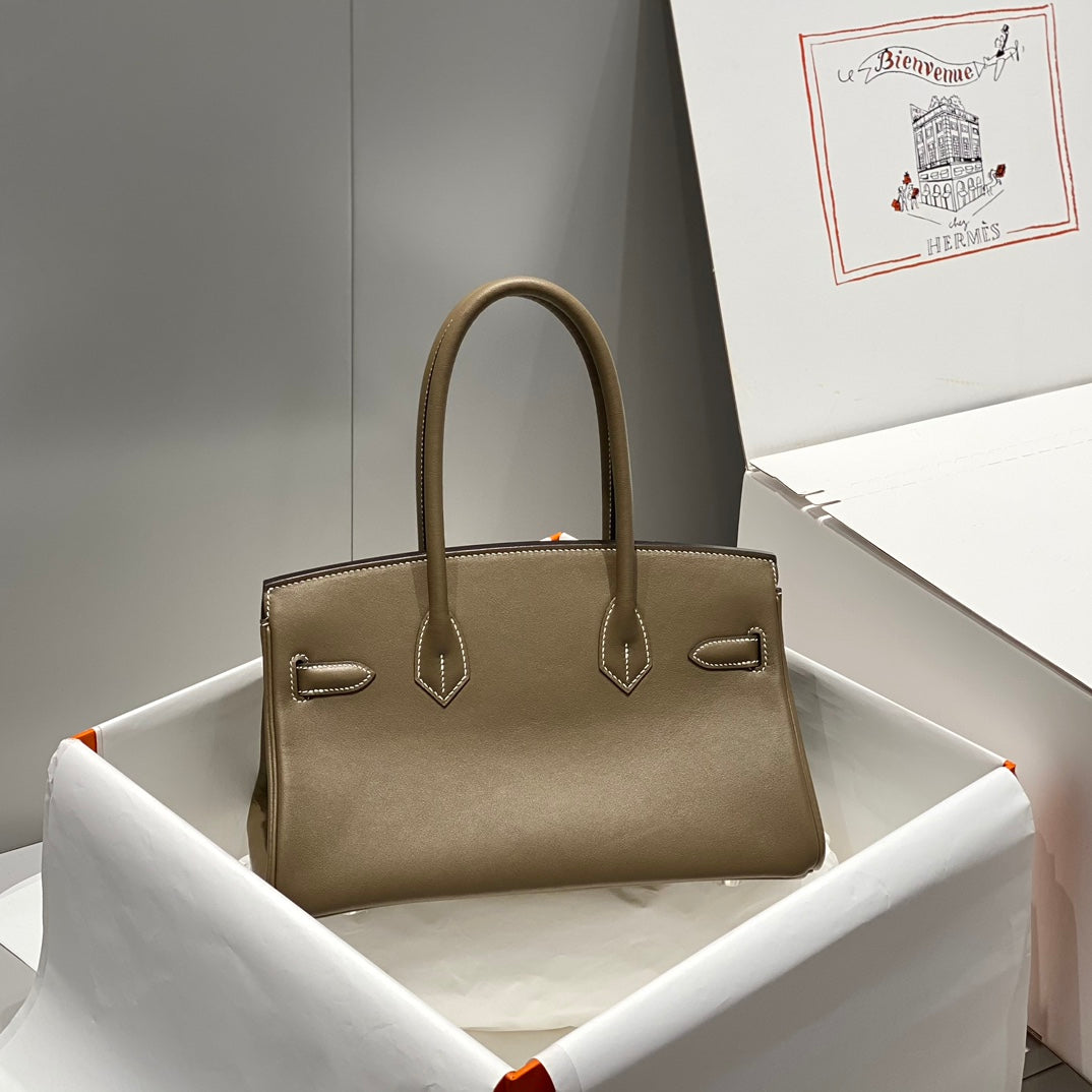 HM Shoulder Birkin 29cm Elephant Gray Swift Leather Silver Hardware