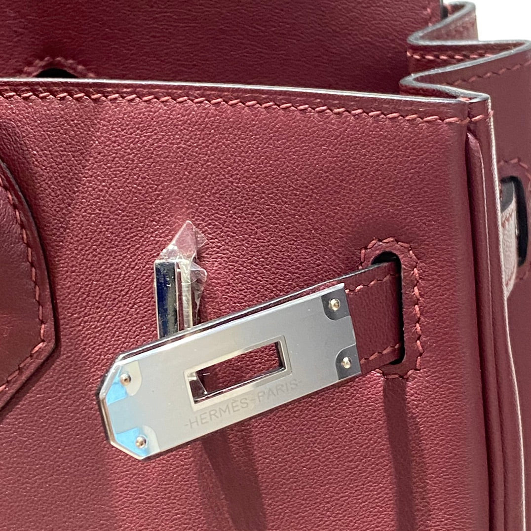 HM Shoulder Birkin 29 Wine Red Brown Leather 222339