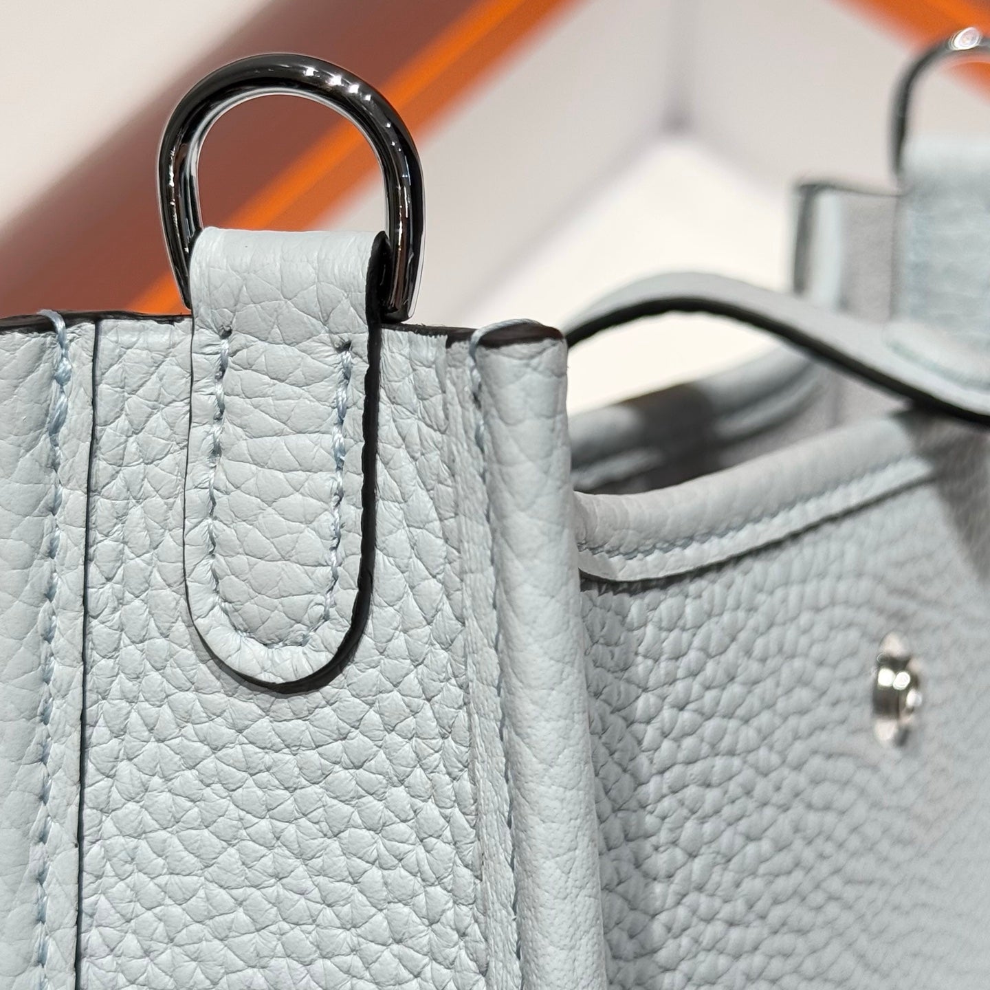 Hermes Evelyn 18 Bag Misty Blue Epsom Leather 255528