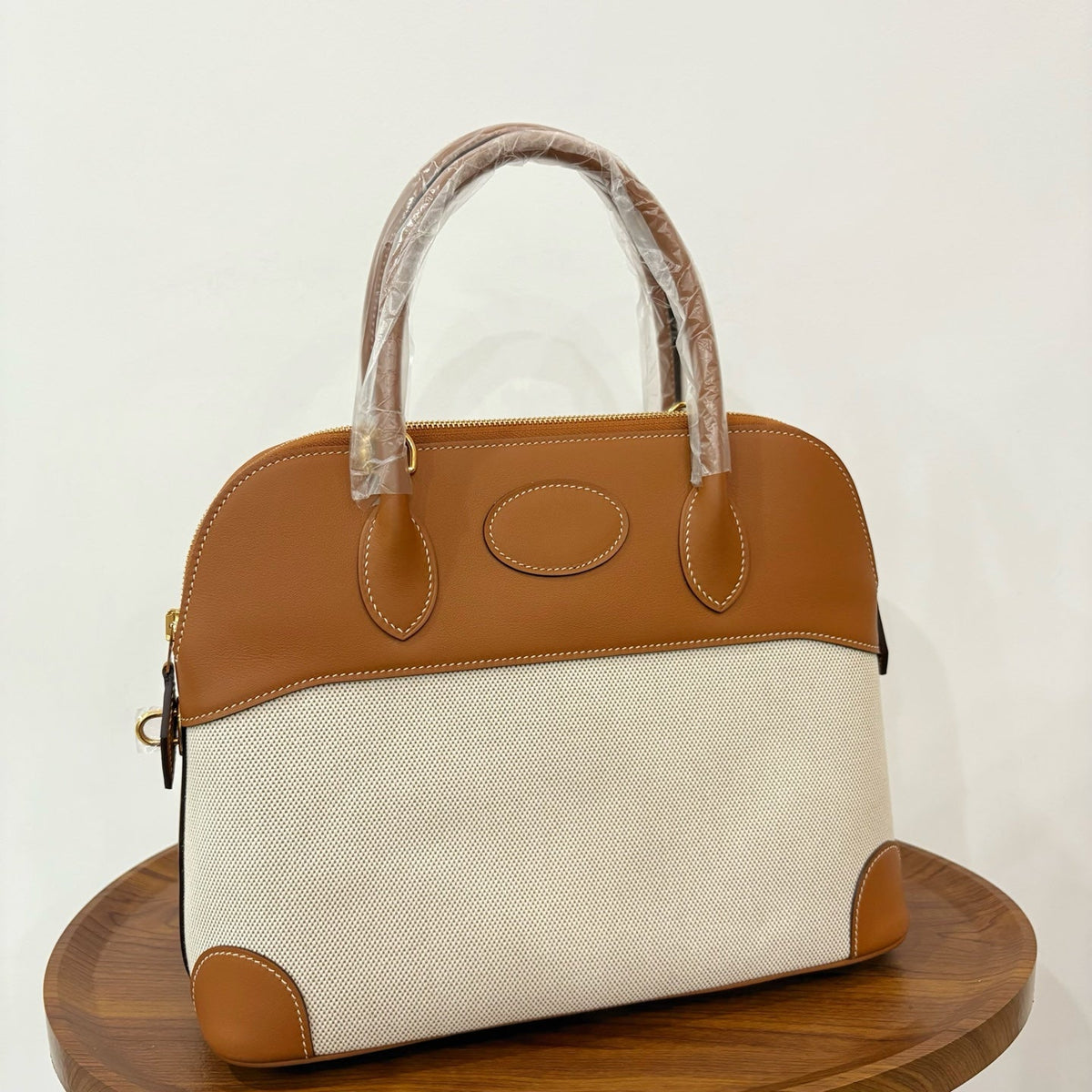 High-end Hermes 2026 Bolide Bowling Bag 31cm Canvas/Swift Leather