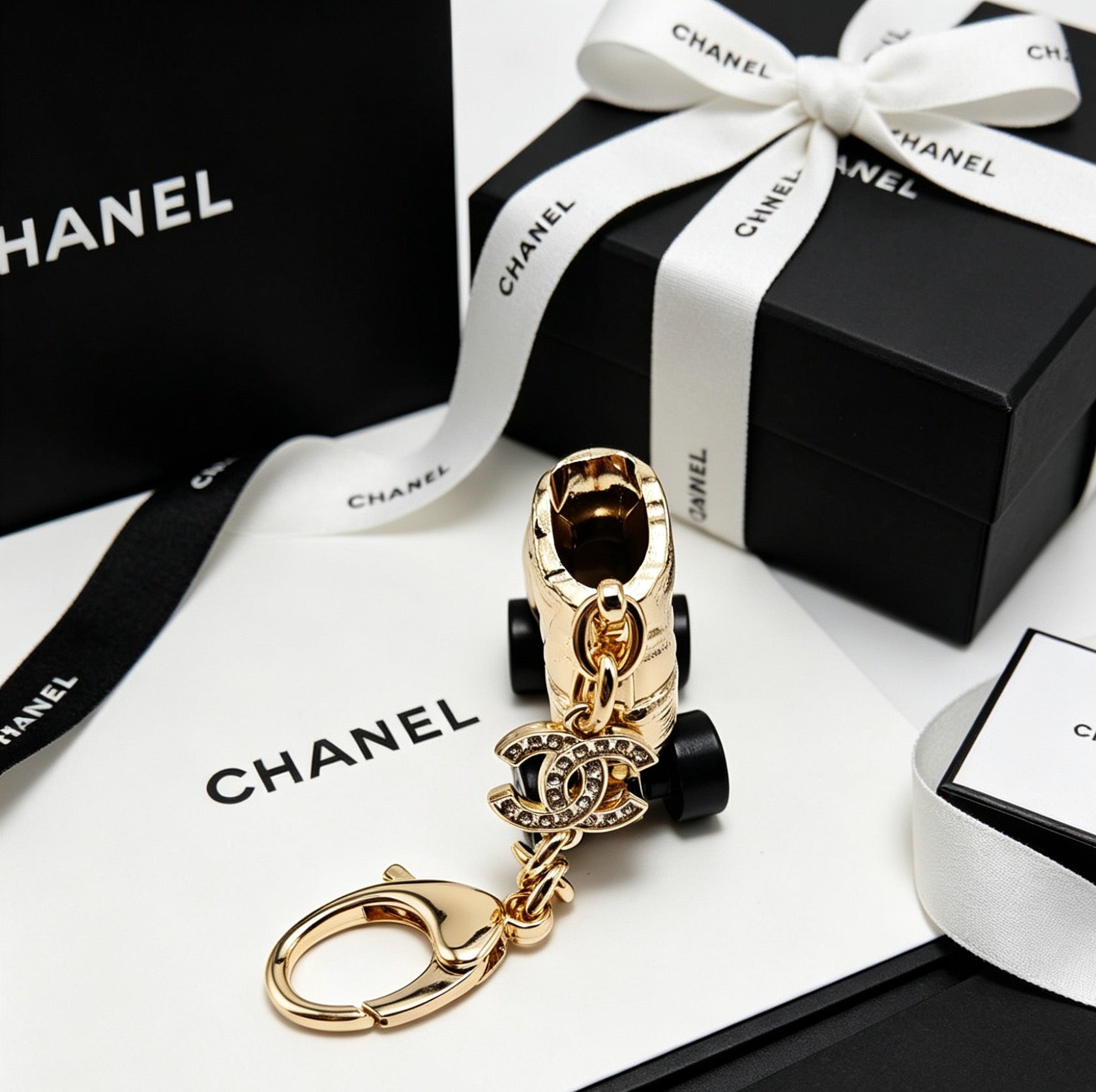 Chanel Gold Roller Skate Charm