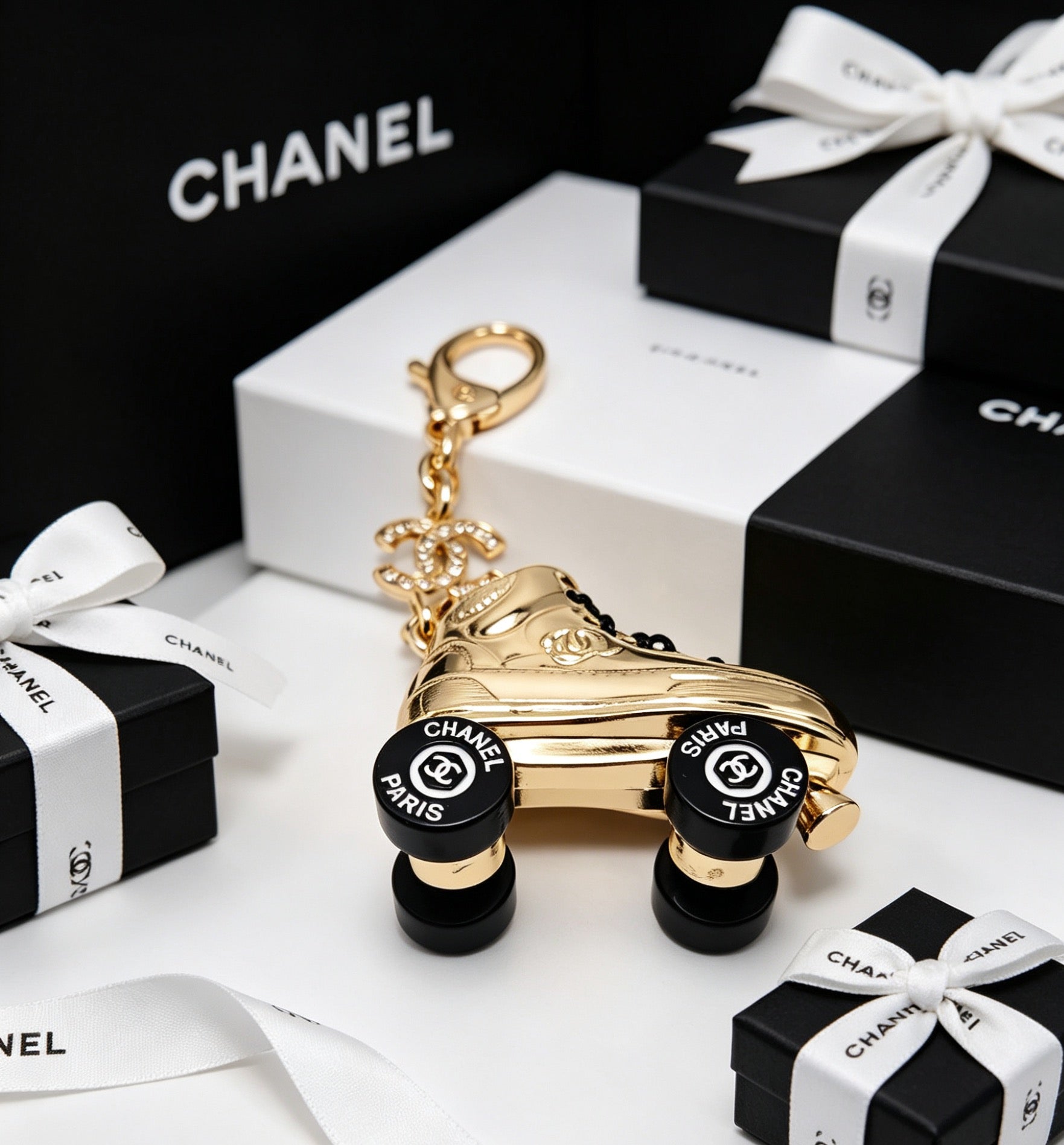 Chanel Gold Roller Skate Charm