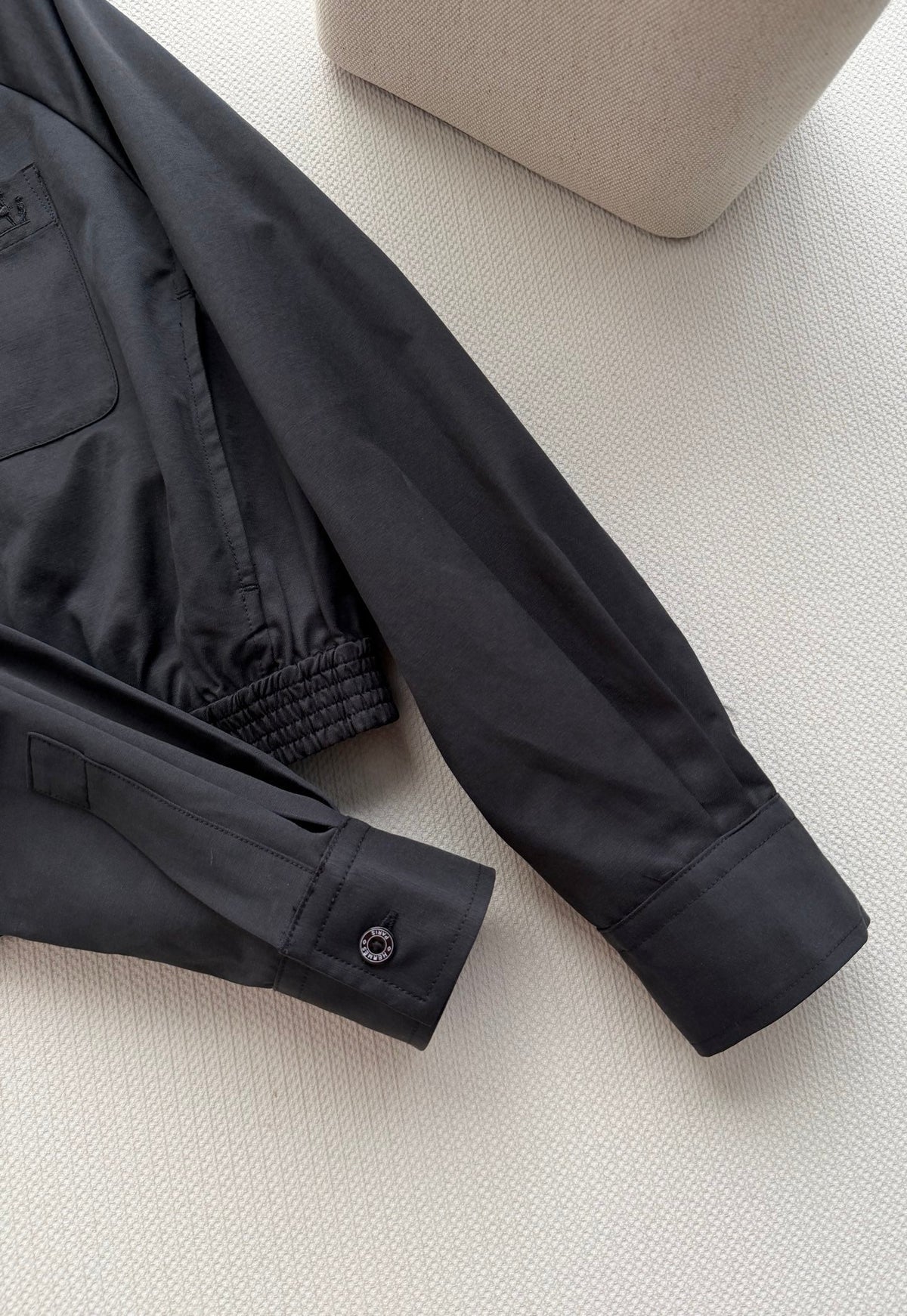 Hermes 2026 Short Workwear Jacket Black Cotton 742889