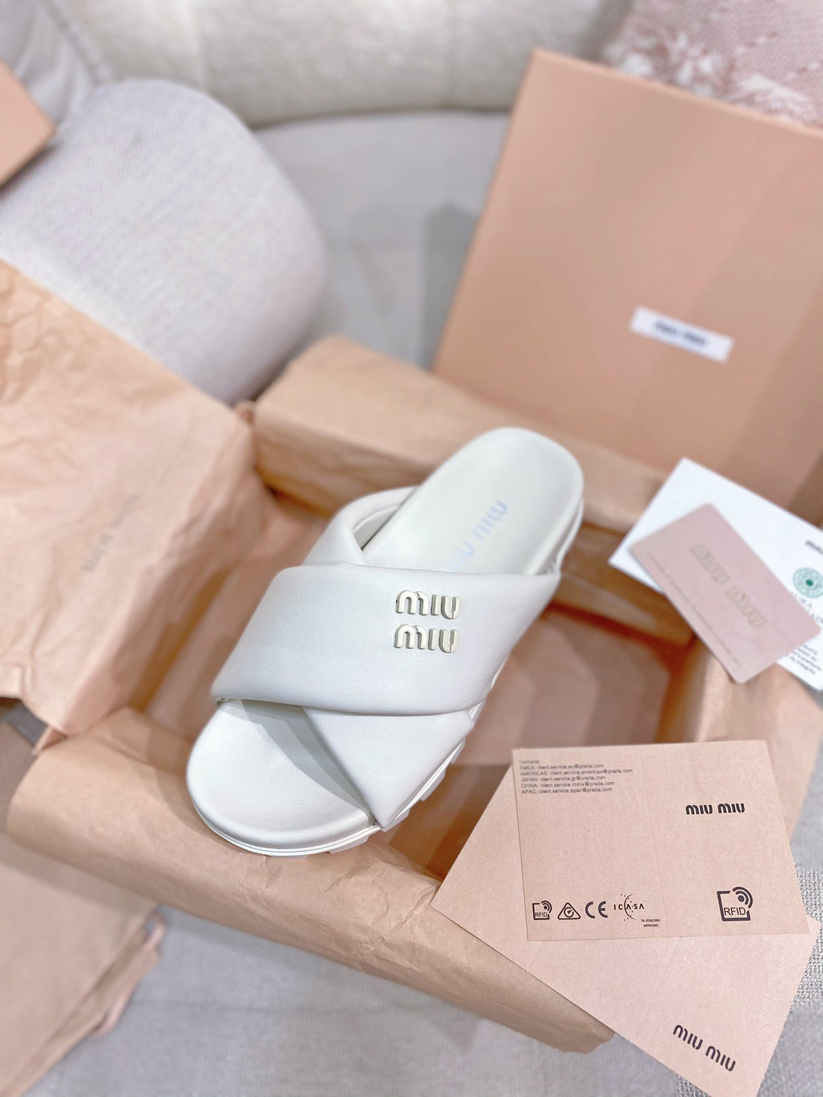Miu Miu 2026 Criss-Cross Straps Sandals Lambskin 155458