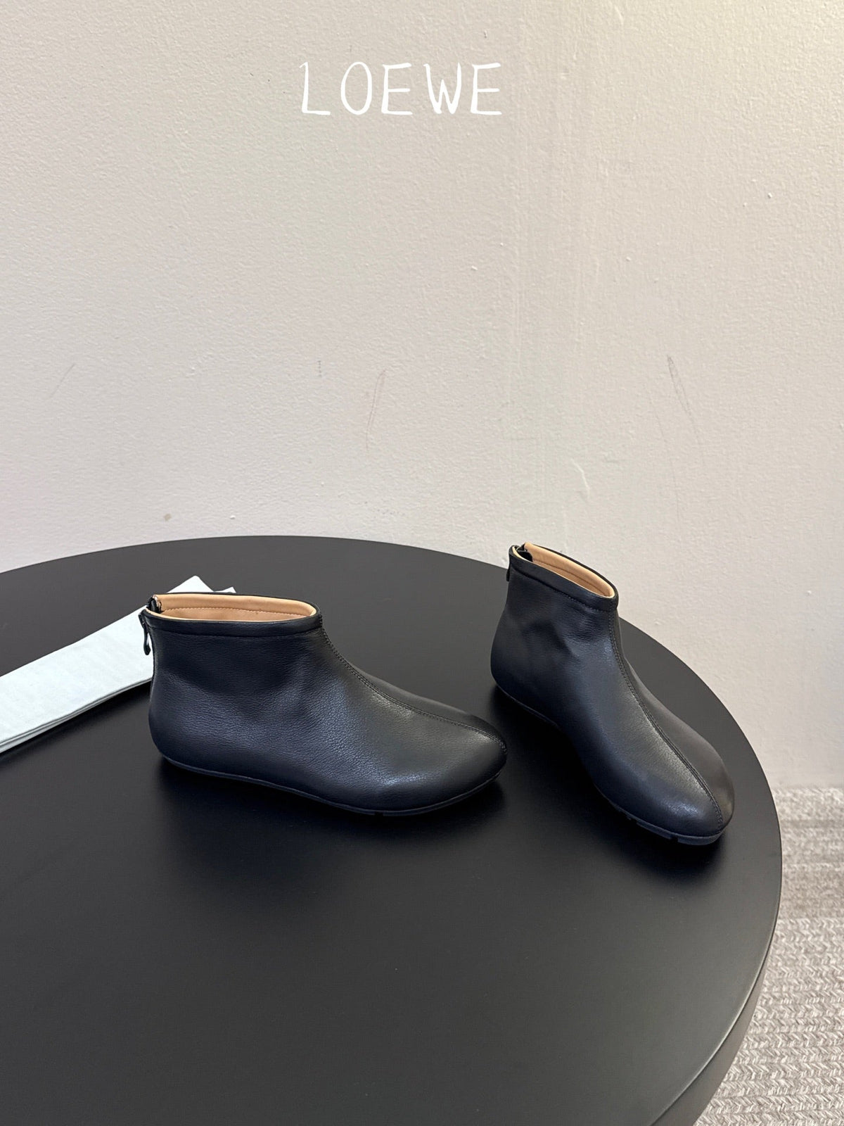 Loewe 2026 Rounded Toe Ankle Boots Cowhide 166940