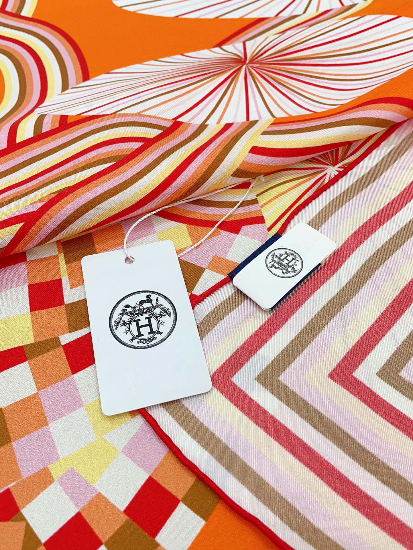 Flores Del Este Scarf 90 CM Orange Colorful Silk Twill 310312