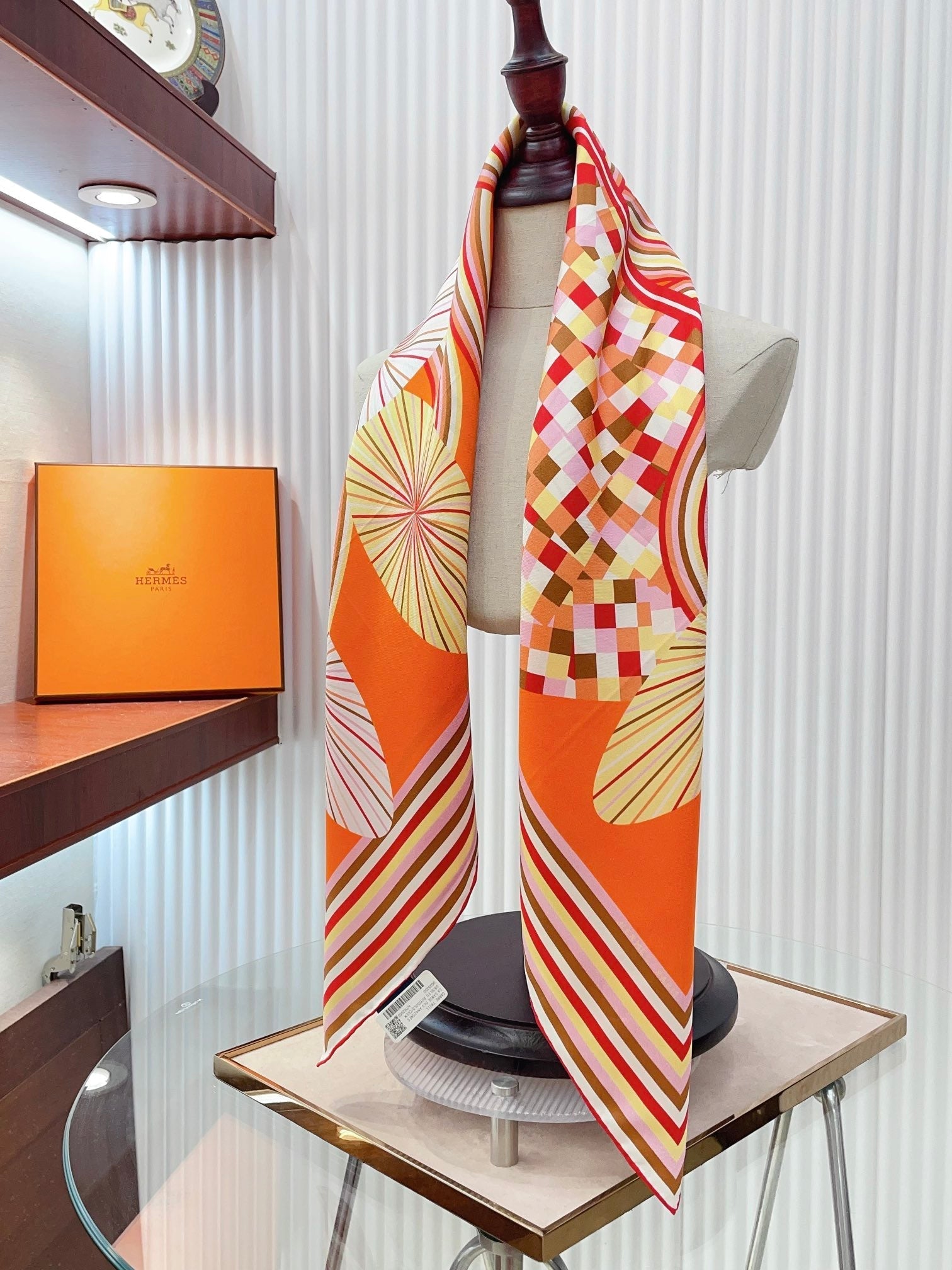 Flores Del Este Scarf 90 CM Orange Colorful Silk Twill 310312