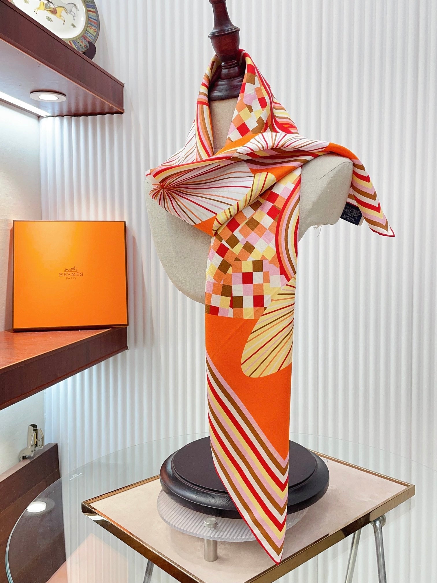 Flores Del Este Scarf 90 CM Orange Colorful Silk Twill 310312