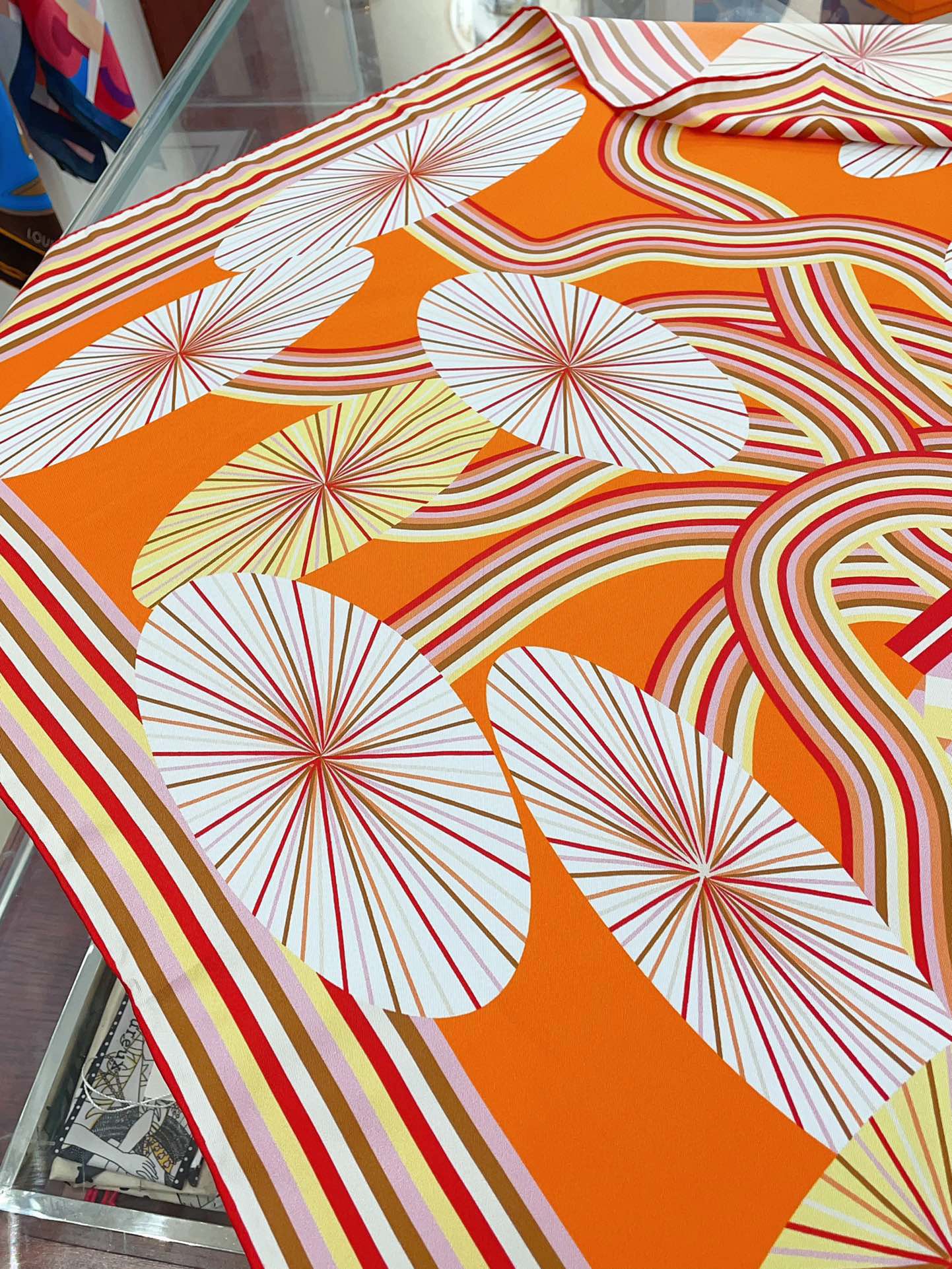 Flores Del Este Scarf 90 CM Orange Colorful Silk Twill 310312