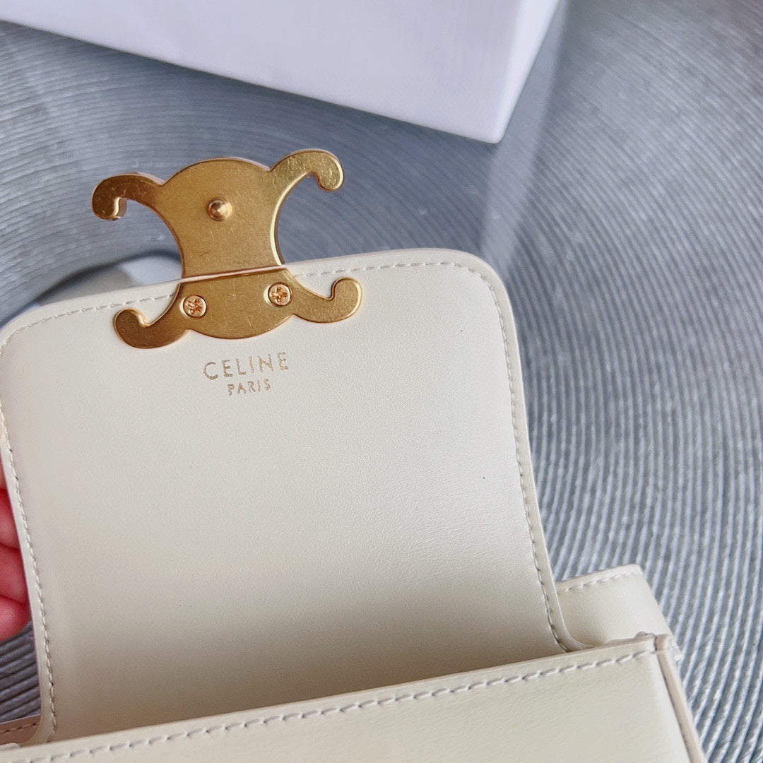 CL BELT BAG TRIOMPHE 25 MM BELT TRIOMPHE WHITE CALFSKIN GOLD HARDWARE