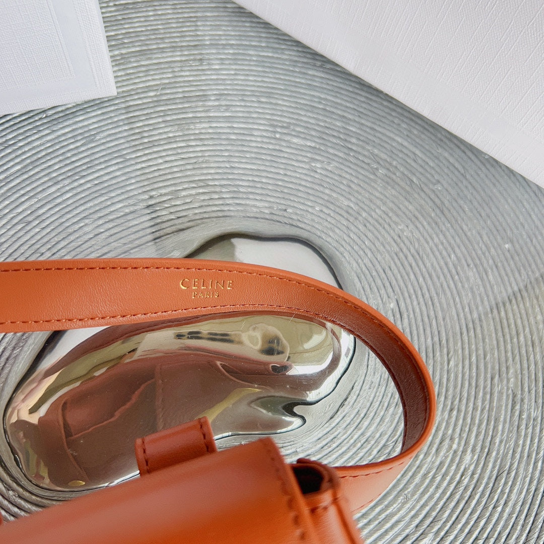 CL BELT BAG TRIOMPHE 25 MM BELT TRIOMPHE ORANGE CALFSKIN GOLD HARDWARE